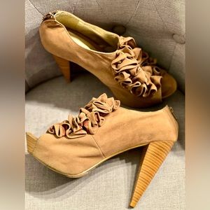 [FINAL PRICE] PRICED TO SELL - Charlotte Russe Ruffle Peep Toe Bootie